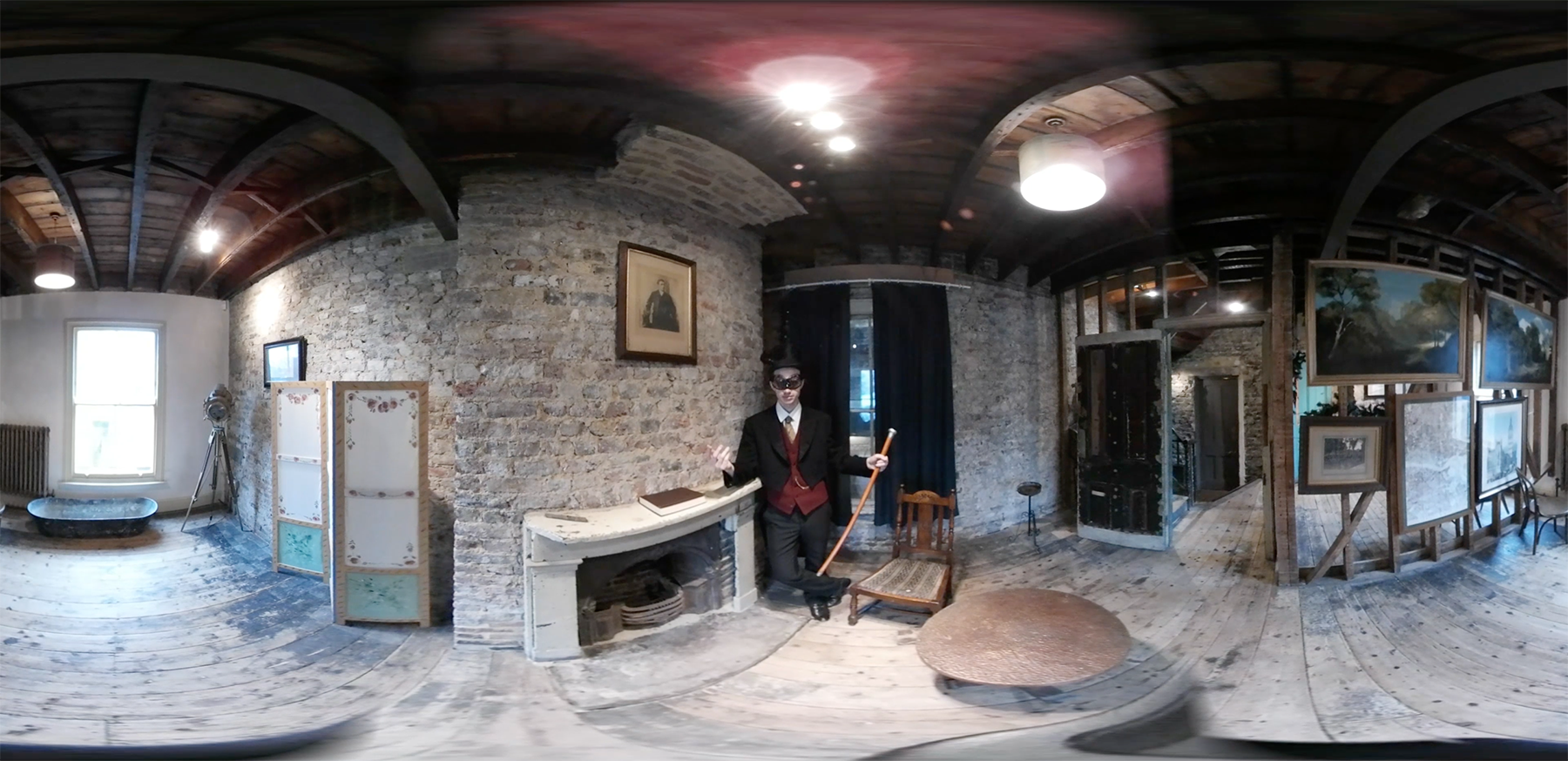 Actor Sid Phoenix recites poem in virtual reality